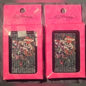 2 Packs of Vintage Ed Hardy "Love Kills Slowly" Bobby Pins - Deadstock Y2K Rare